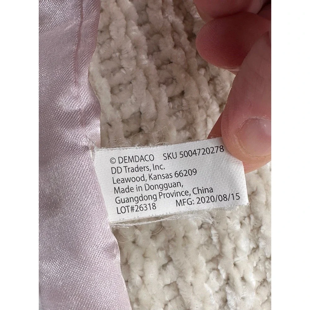 Demdaco White Bear Angel Wings Pink Cross Baby‎ Security Blanket Lovey Baptism